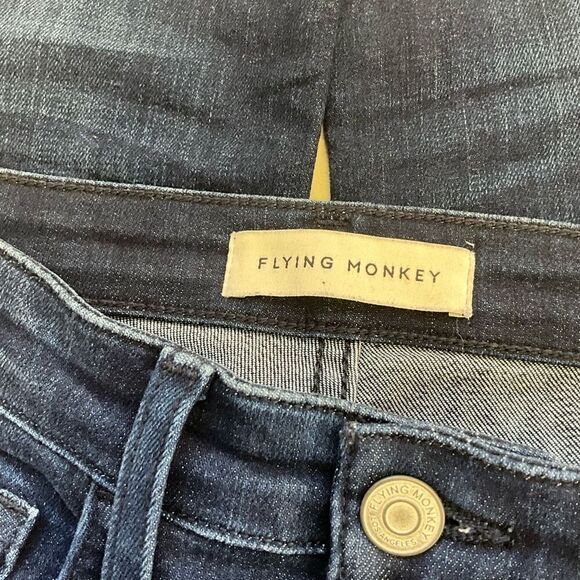 Flying Monkey Women’s Size 24 Dark Blue Wash Pleated Middle Straight Leg - Picture 9 of 12